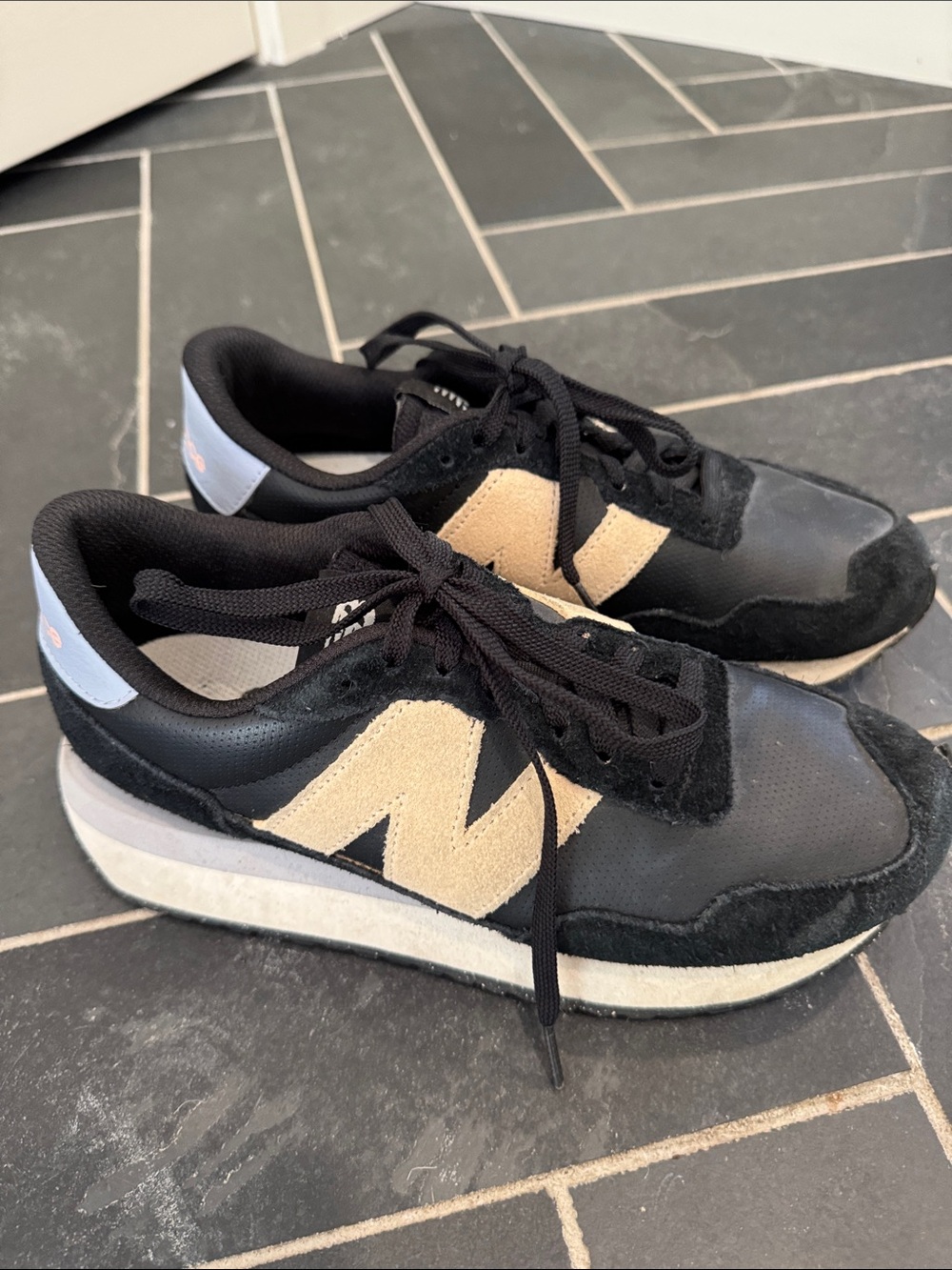 Women’s New Balance 237 Black and Beige Casual Lace-Up Sneakers